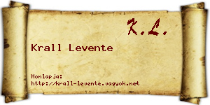 Krall Levente névjegykártya